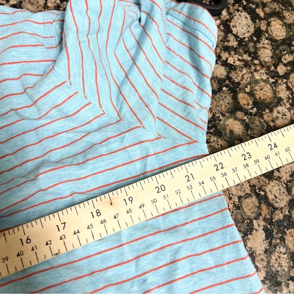 Tasc Performance Polo Shirt Mens Blue Stripe Organic Cotton Viscose Bamboo Sz L - Picture 4 of 6